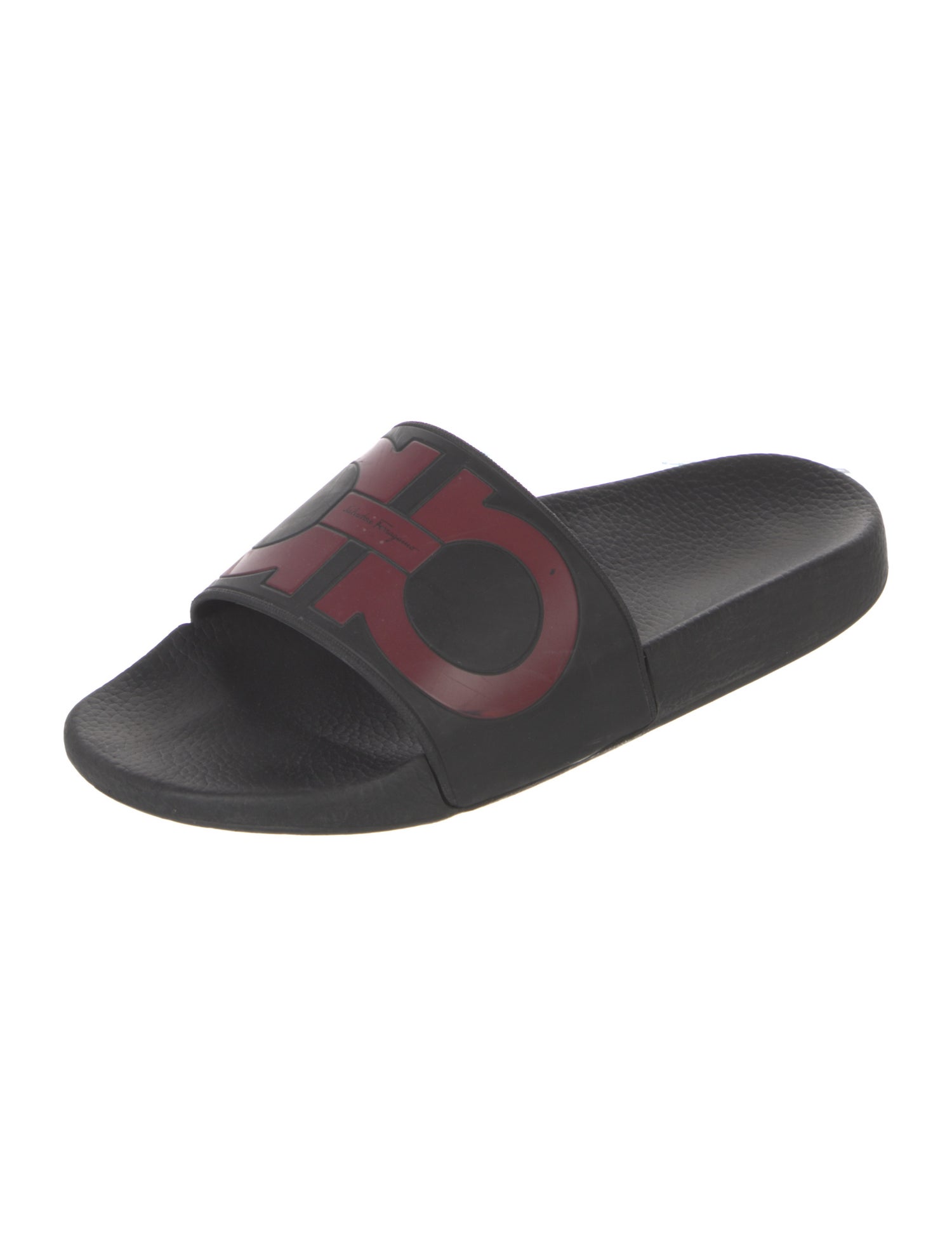 Salvatore Ferragamo Gancini Logo Rubber Slides