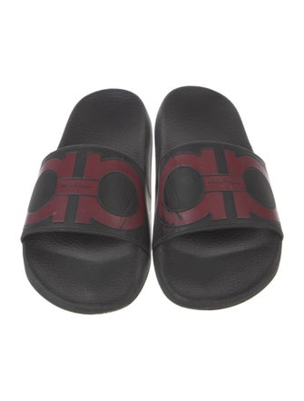 Salvatore Ferragamo Gancini Logo Rubber Slides