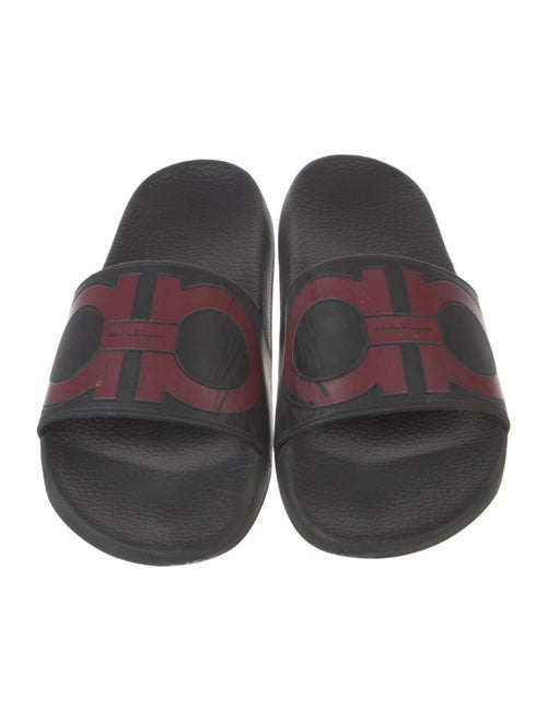 Salvatore Ferragamo Gancini Logo Rubber Slides