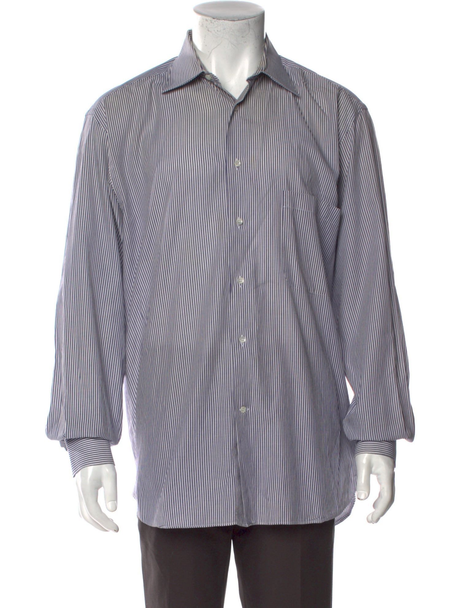 Salvatore Ferragamo Striped Long Sleeve Dress Shirt