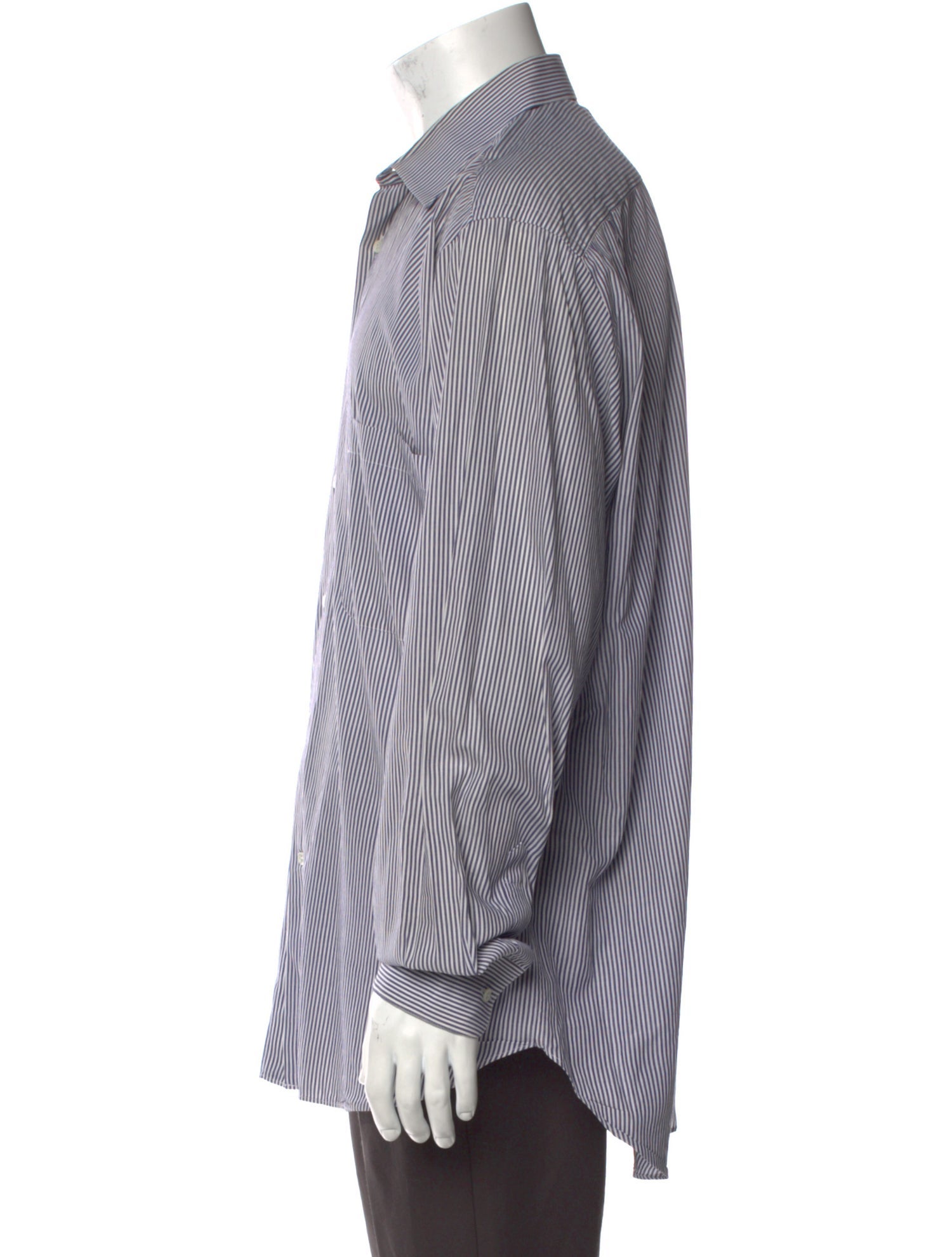 Salvatore Ferragamo Striped Long Sleeve Dress Shirt