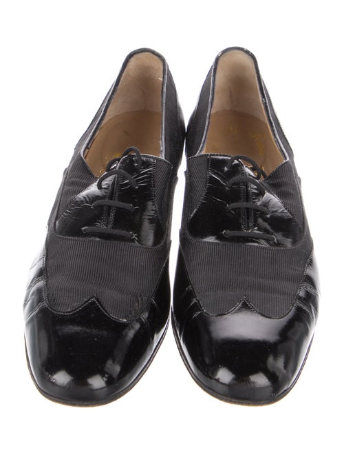 Salvatore Ferragamo Patent Leather Grosgrain Trim Oxfords