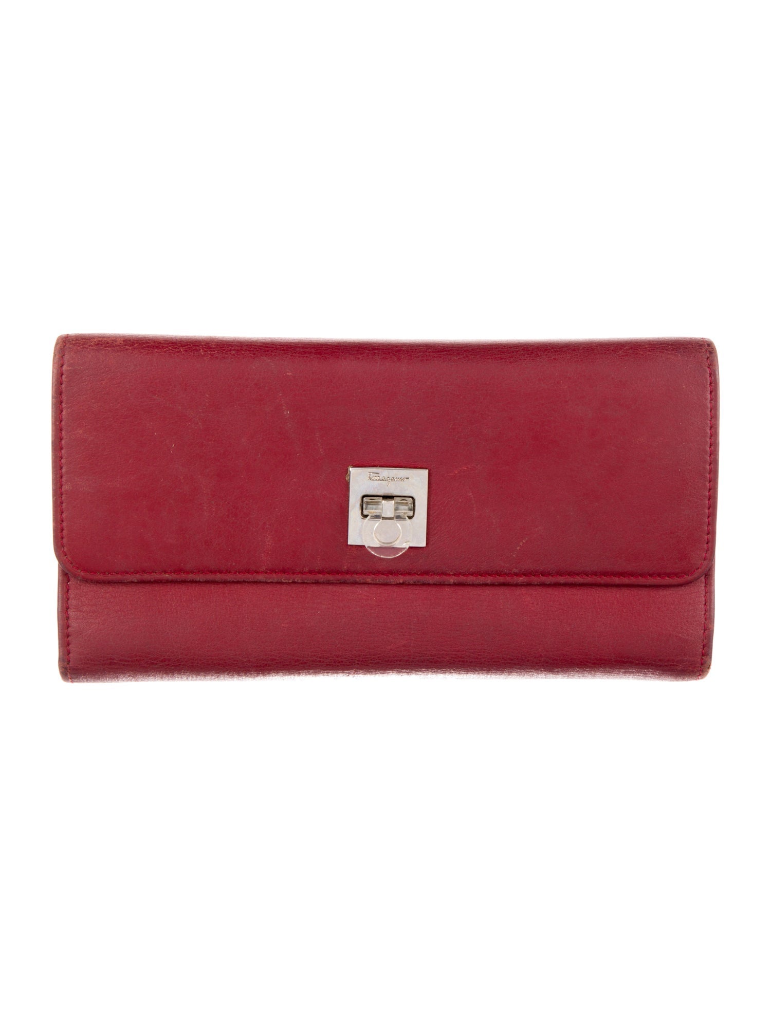 Salvatore Ferragamo Leather Graphic Print Continental Wallet