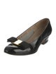 Salvatore Ferragamo Patent Leather Bow Accents Flats