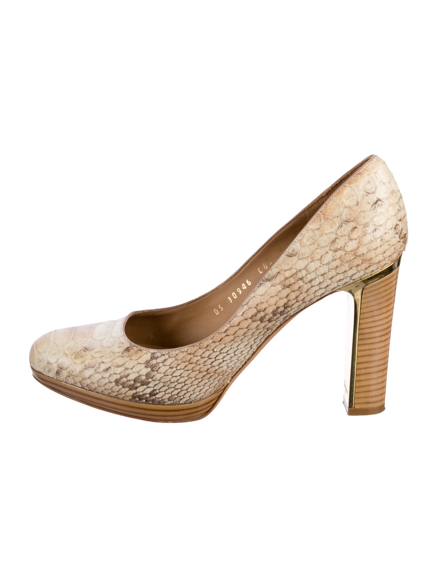 Salvatore Ferragamo Vara Bow Accent Snakeskin Pumps