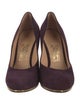 Salvatore Ferragamo Suede Chain-Link Accents Pumps
