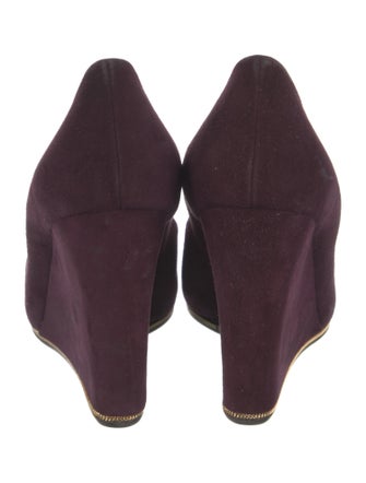 Salvatore Ferragamo Suede Chain-Link Accents Pumps