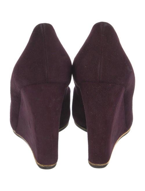 Salvatore Ferragamo Suede Chain-Link Accents Pumps