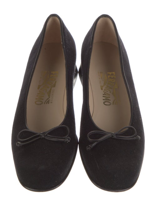Salvatore Ferragamo Horsebit Accent Suede Ballet Flats