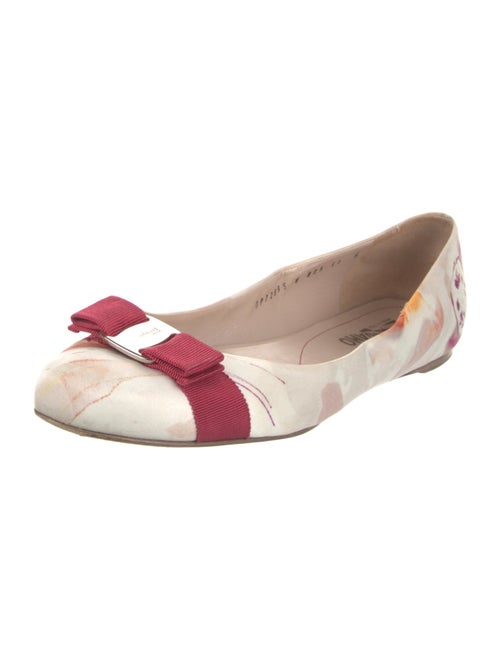 Salvatore Ferragamo Satin Printed Ballet Flats
