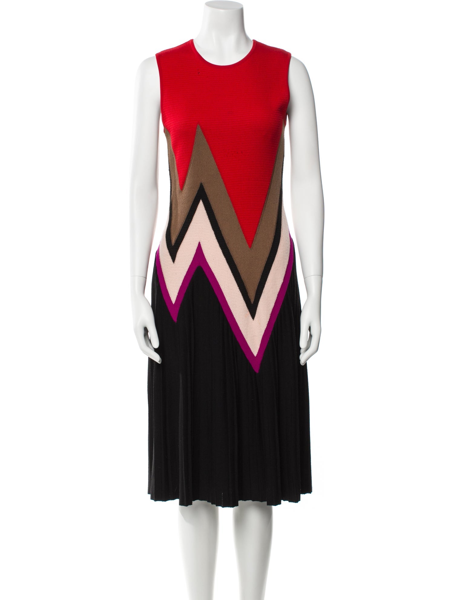 Salvatore Ferragamo Striped Midi Length Dress