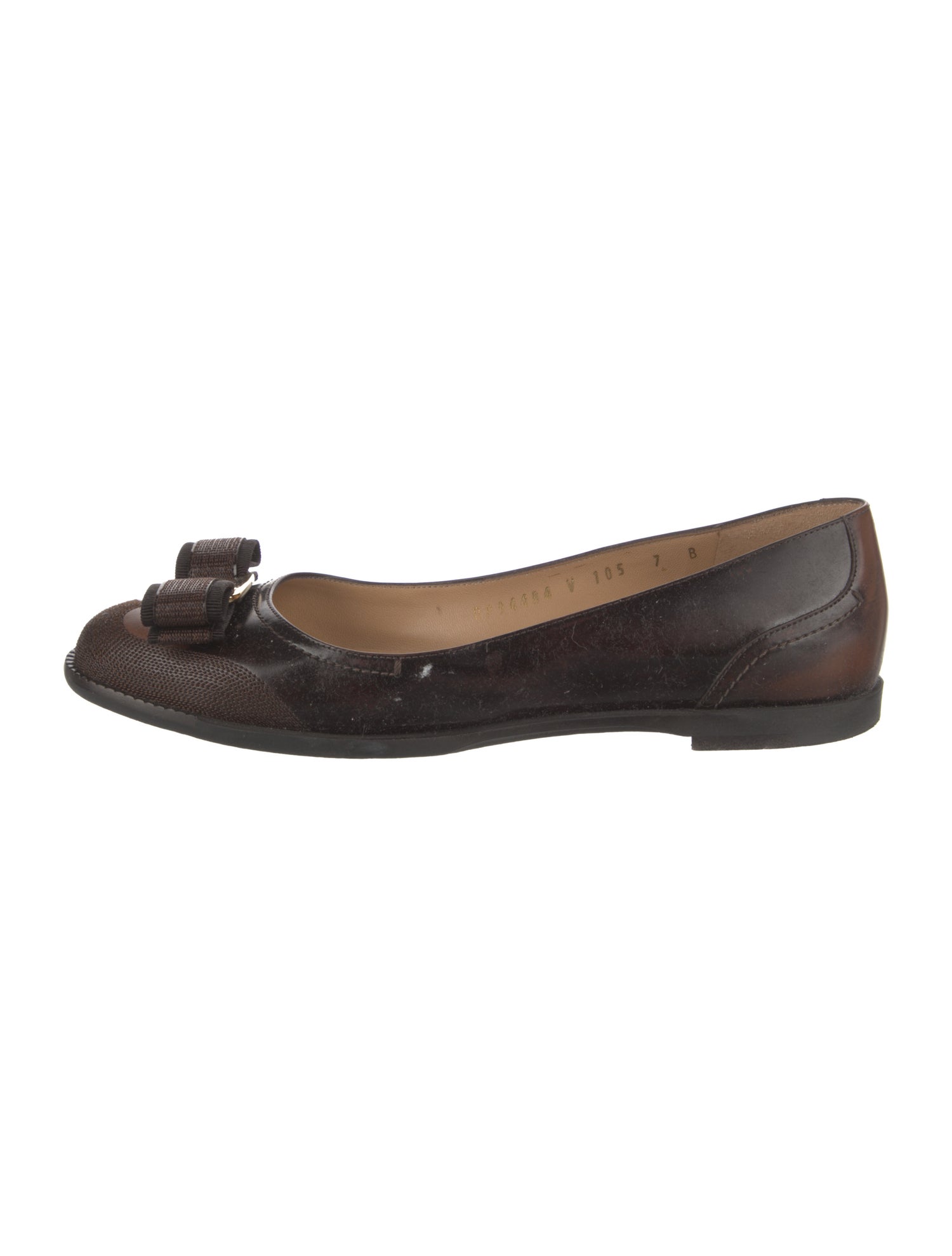 Salvatore Ferragamo Vara Bow Accent Leather Flats