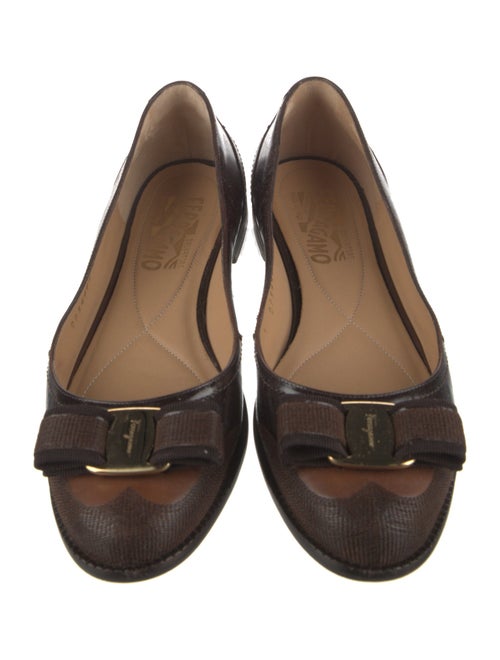 Salvatore Ferragamo Vara Bow Accent Leather Flats