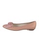Salvatore Ferragamo Leather Bow Accents Ballet Flats