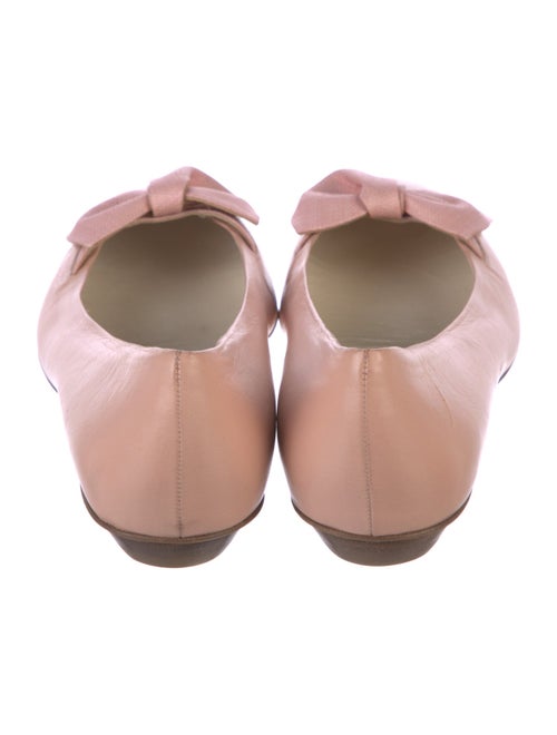 Salvatore Ferragamo Leather Bow Accents Ballet Flats