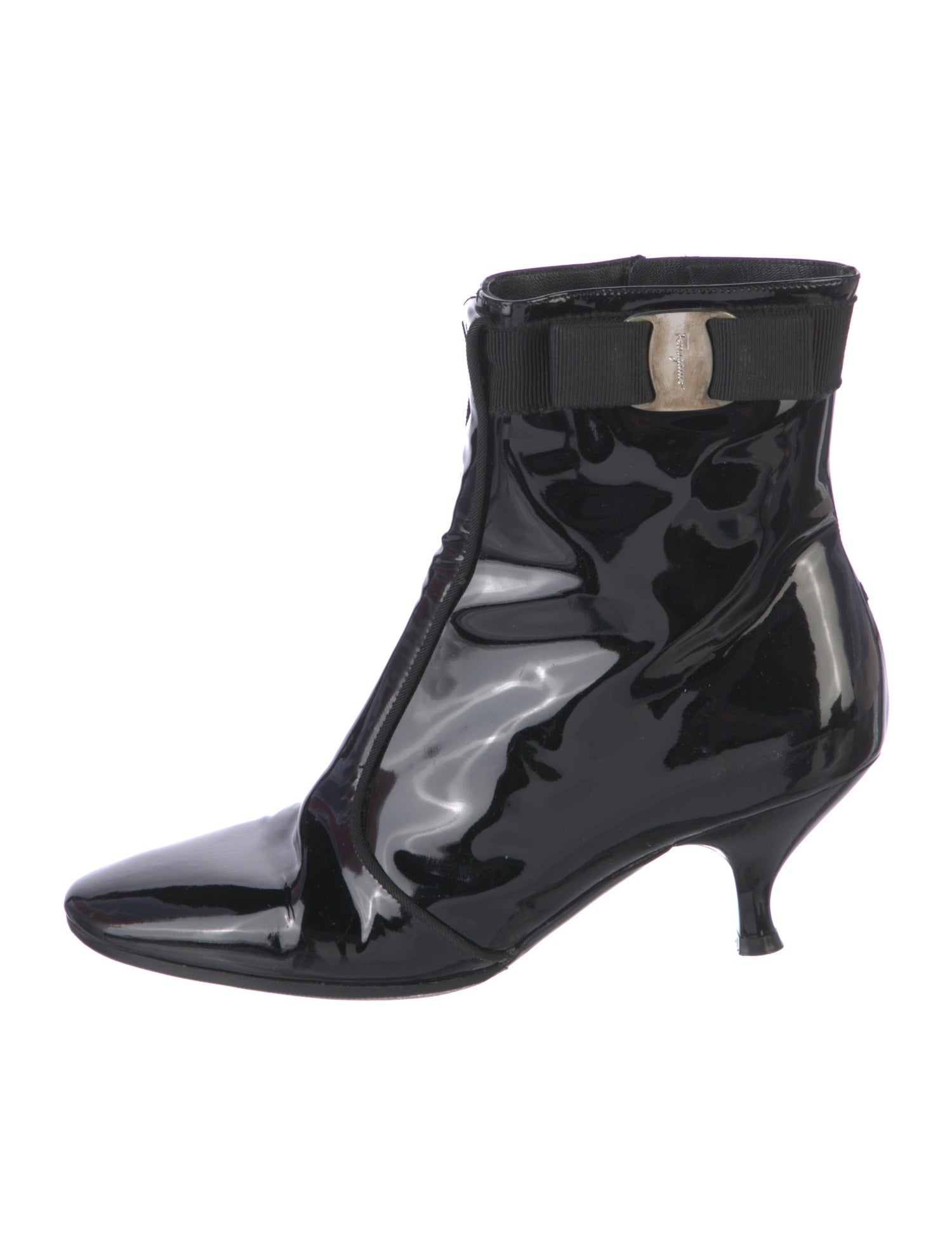 Salvatore Ferragamo Patent Leather Printed Boots