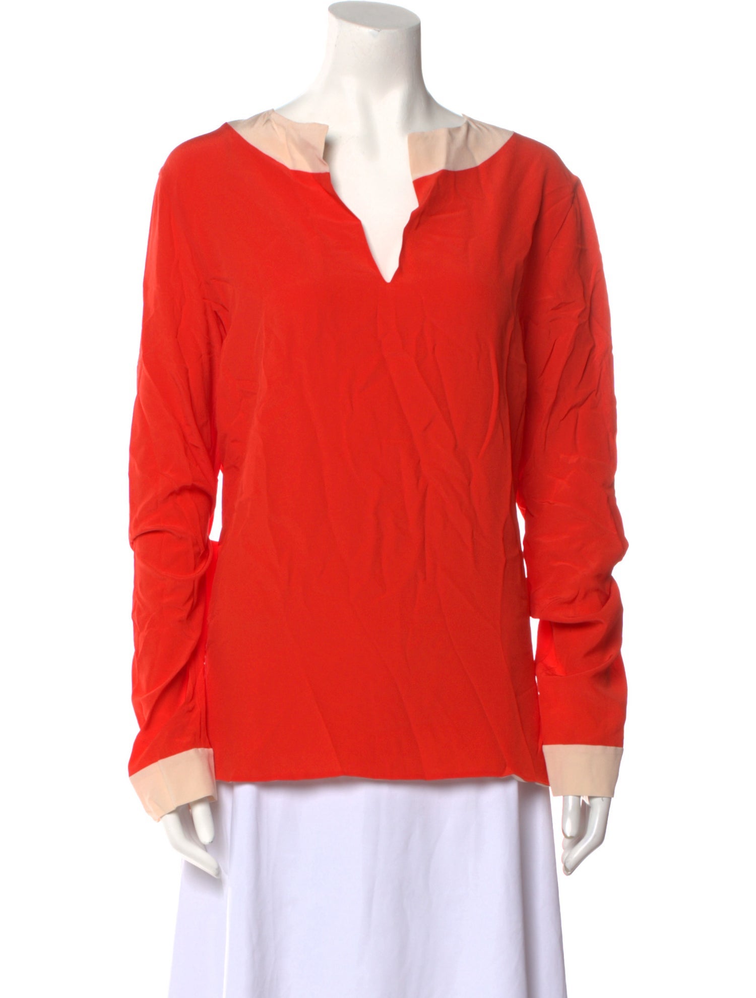 Salvatore Ferragamo Silk V-Neck Blouse w/ Tags