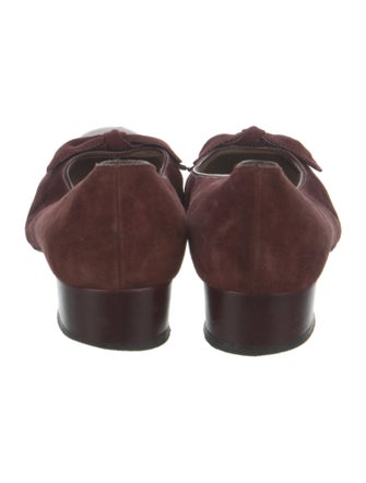 Salvatore Ferragamo Vara Bow Accent Suede Flats