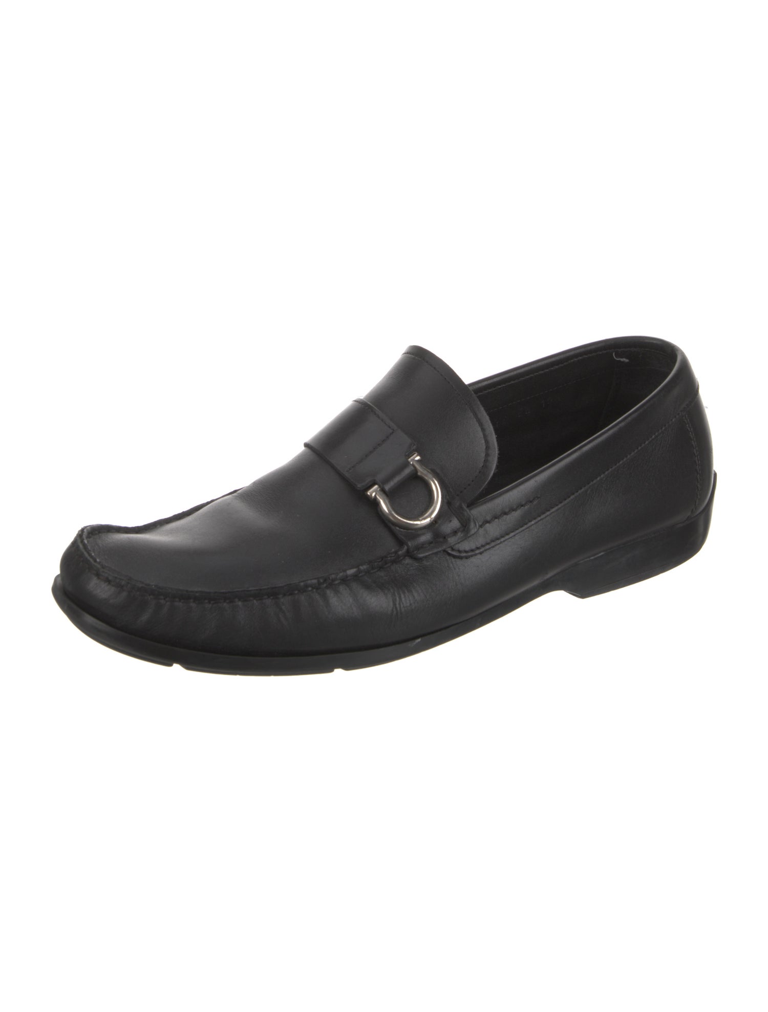 Salvatore Ferragamo Gancini Logo Leather Dress Loafers