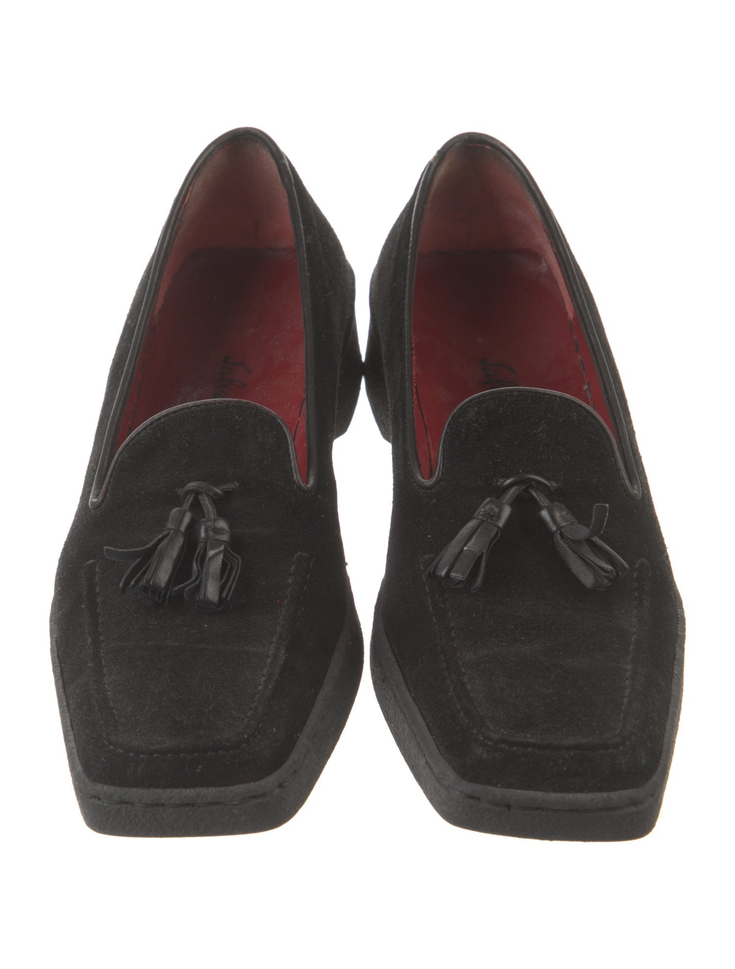 Salvatore Ferragamo Suede Tassel Accents Loafers