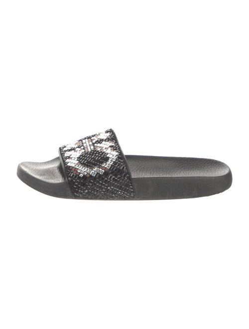Salvatore Ferragamo Rubber Crystal Embellishments Slides