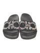 Salvatore Ferragamo Rubber Crystal Embellishments Slides