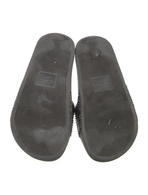 Salvatore Ferragamo Rubber Crystal Embellishments Slides