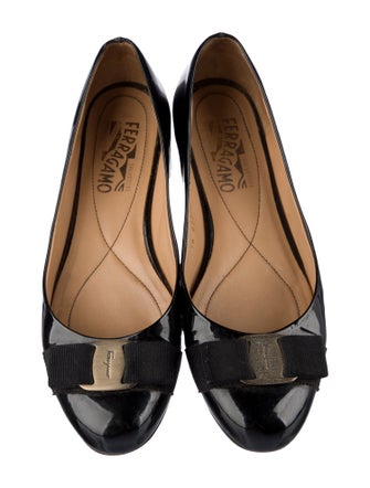 Salvatore Ferragamo Vara Bow Accent Patent Leather Ballet Flats