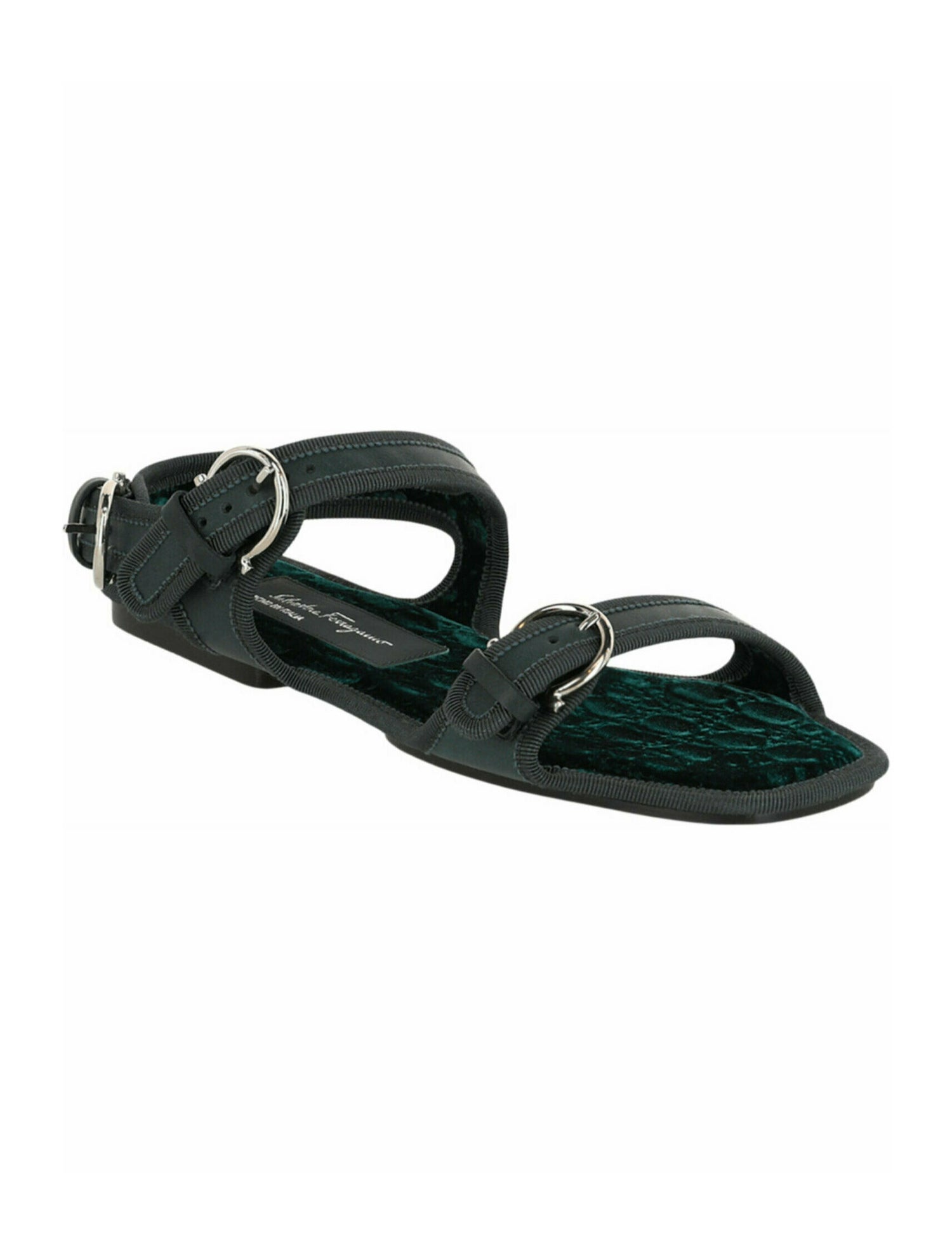Salvatore Ferragamo Gancini Logo Calf Leather Sandals w/ Tags