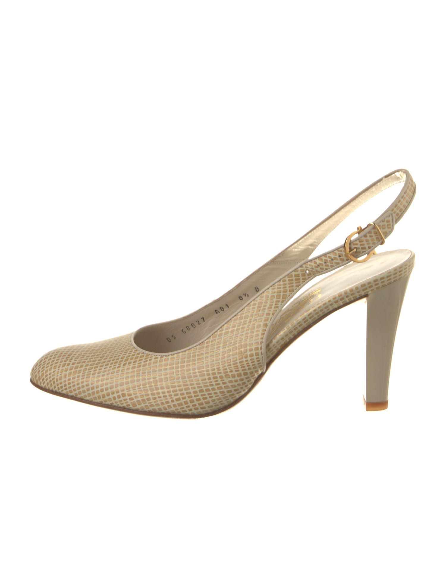 Salvatore Ferragamo Leather Printed Slingback Pumps