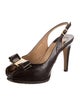 Salvatore Ferragamo Vara Bow Accent Patent Leather Slingback Pumps