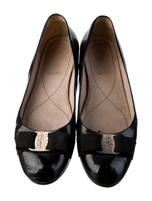 Salvatore Ferragamo Vara Bow Accent Patent Leather Ballet Flats