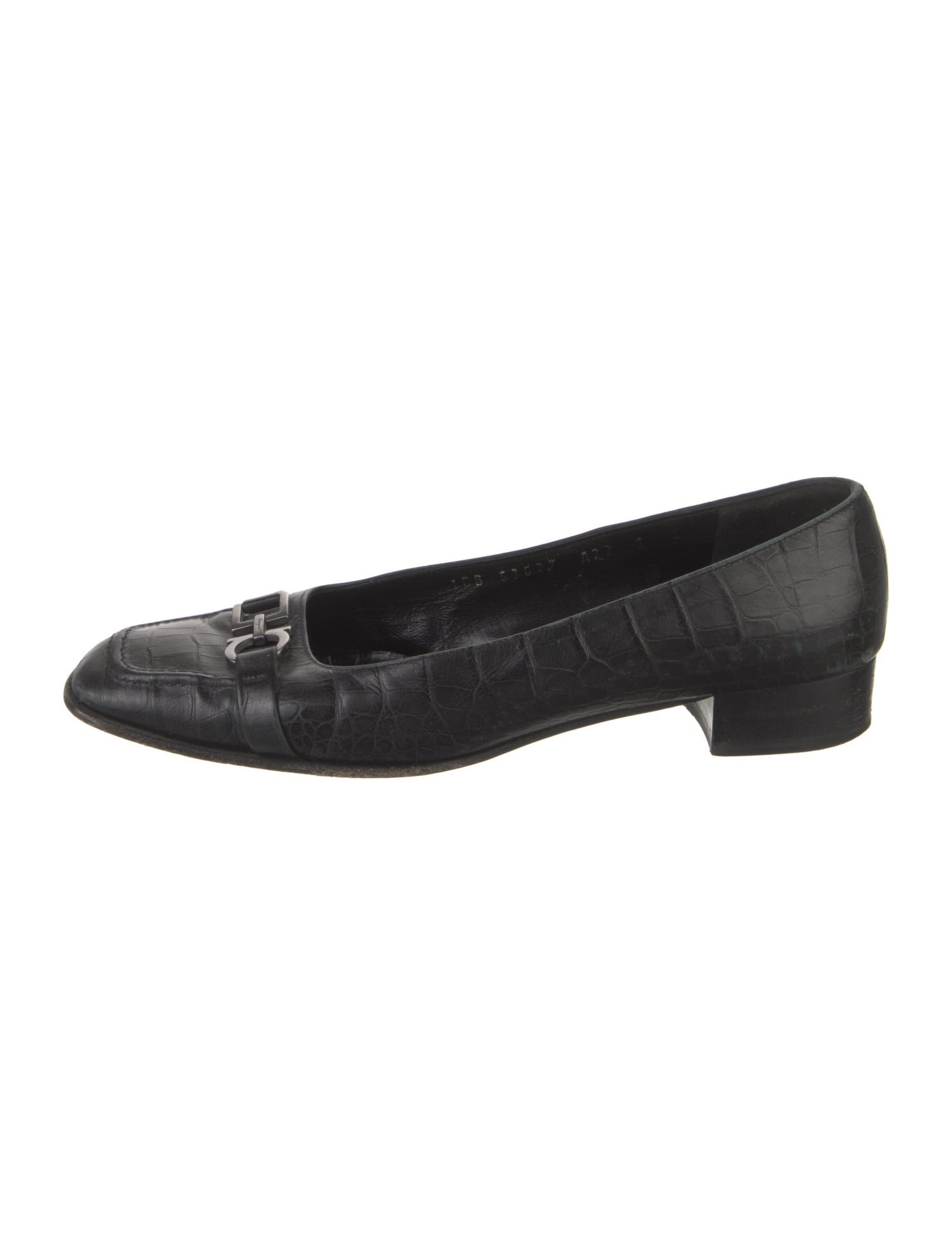 Salvatore Ferragamo Leather Bow Accents Flats