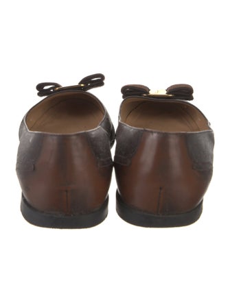 Salvatore Ferragamo Vara Bow Accent Leather Ballet Flats