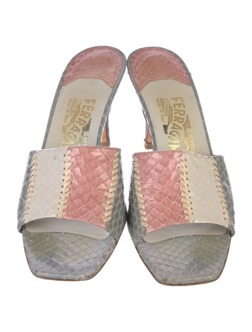 Salvatore Ferragamo Snakeskin Animal Print Slides