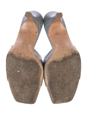 Salvatore Ferragamo Snakeskin Animal Print Slides