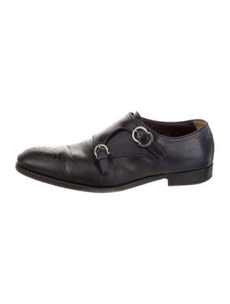 Salvatore Ferragamo Leather Monk Straps