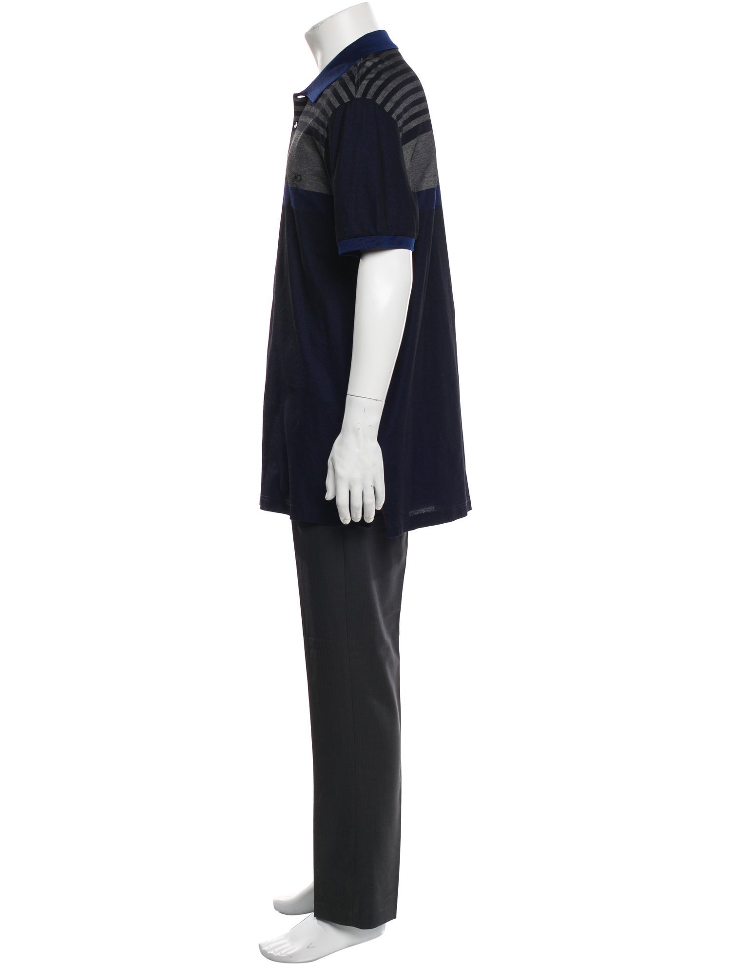 Salvatore Ferragamo Striped Collar Polo Shirt