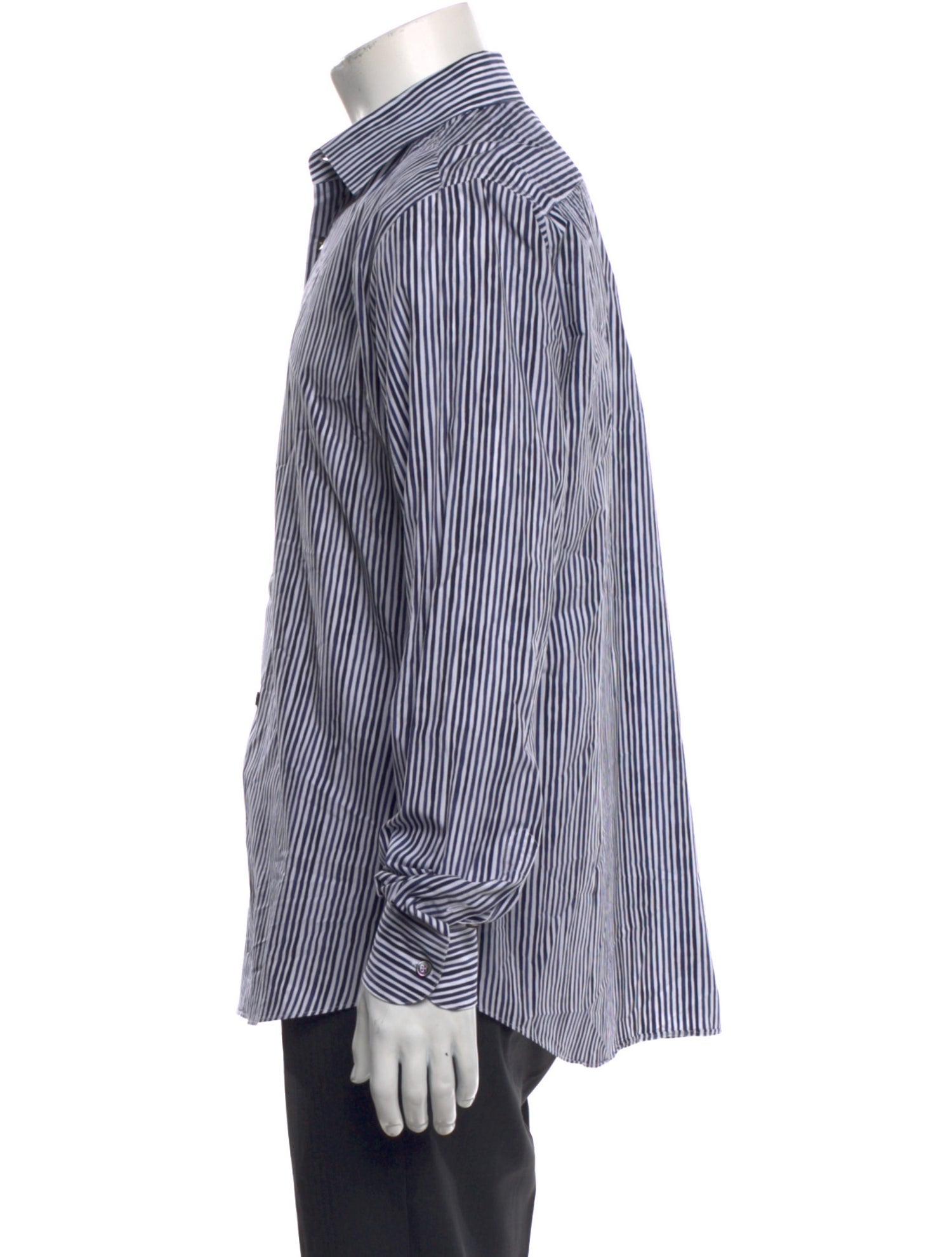 Salvatore Ferragamo Striped Long Sleeve Dress Shirt