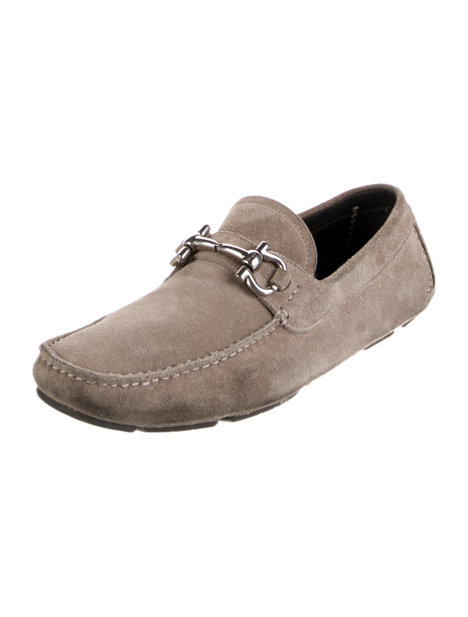 Salvatore Ferragamo Gancini Logo Suede Drivers