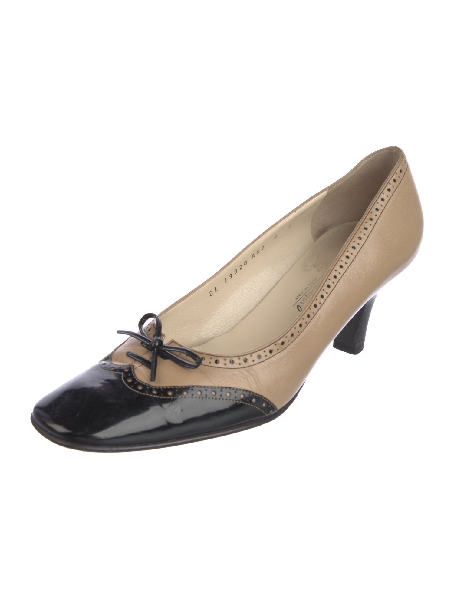 Salvatore Ferragamo Leather Colorblock Pattern Pumps