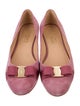 Salvatore Ferragamo Vara Bow Accent Suede Ballet Flats