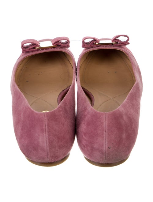 Salvatore Ferragamo Vara Bow Accent Suede Ballet Flats