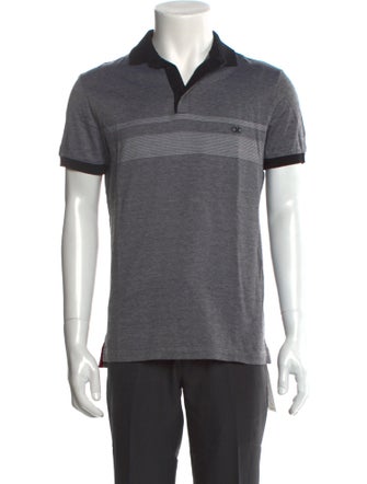 Salvatore Ferragamo Striped Collar Polo Shirt