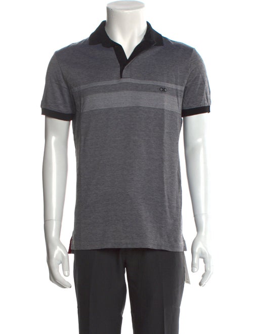 Salvatore Ferragamo Striped Collar Polo Shirt