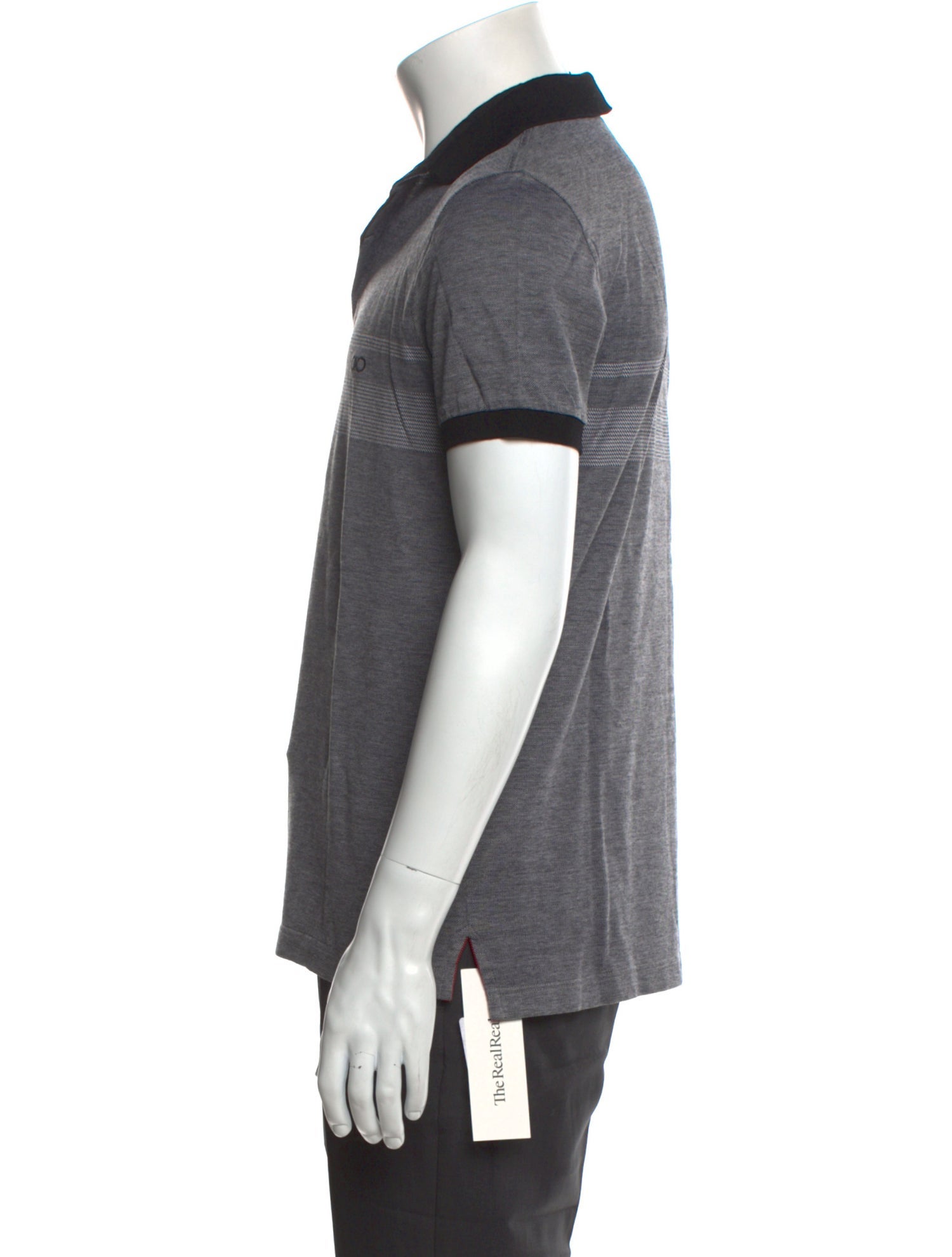 Salvatore Ferragamo Striped Collar Polo Shirt