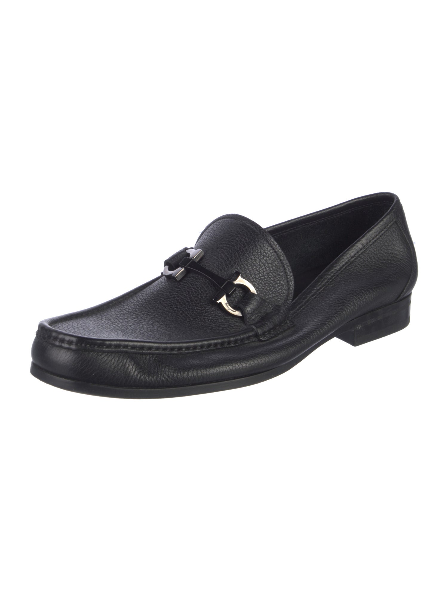 Salvatore Ferragamo Gancini Logo Leather Loafers
