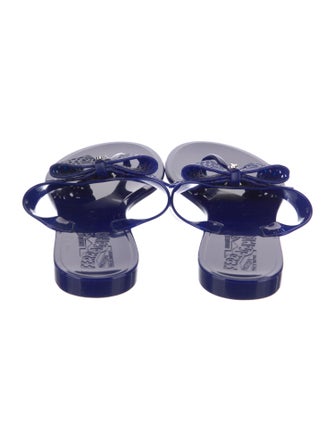 Salvatore Ferragamo Rubber Bow Accents Slides