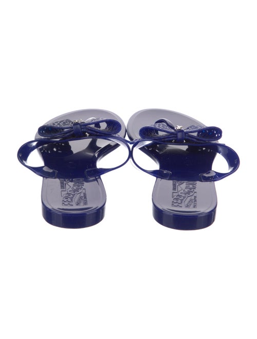 Salvatore Ferragamo Rubber Bow Accents Slides