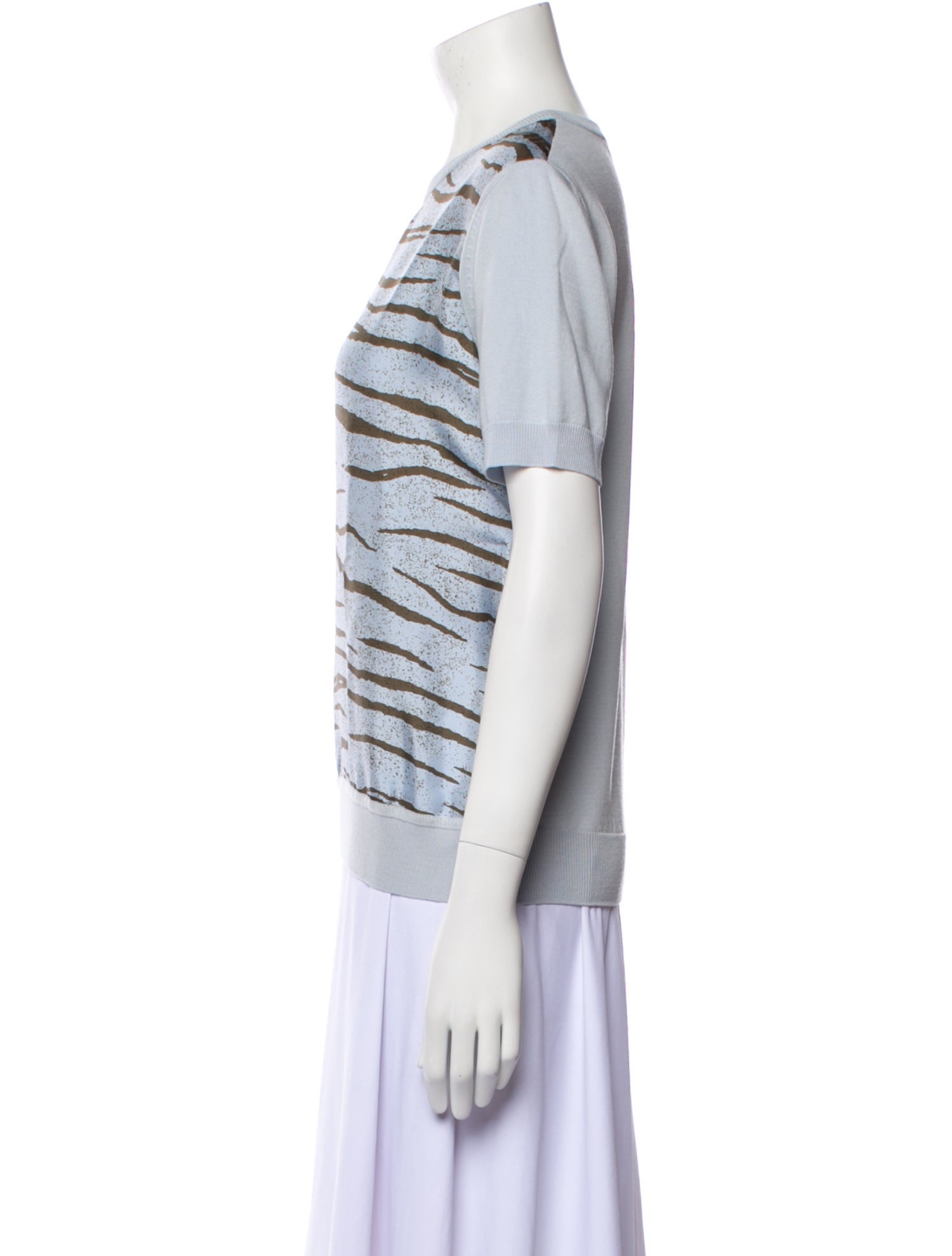 Salvatore Ferragamo Virgin Wool Animal Print T-Shirt